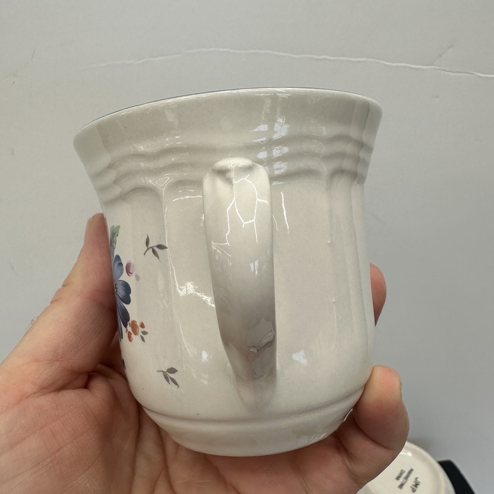 Lot Of 6 JMP Marketing Stoneware Coffee Tea Cup Provincial Bouquet Cottagecore - Picture 4 of 12
